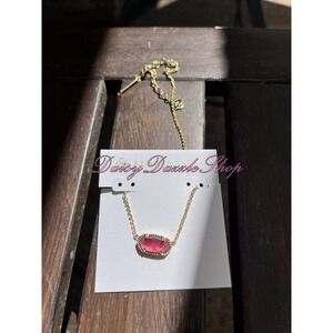🎀Kendra Scott Elisa Oval Pendant Short Necklace in Azalea Illusion Gold New✨